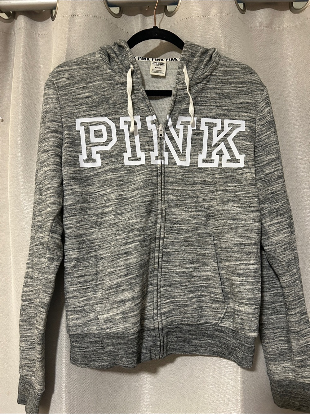 PINK Victoria's Secret Heather Gray Full-Zip Hoodie